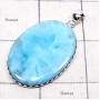 Larimar E - LDS985-Large Larimar Cab Gemstone 925 Sterling Silver Stunning P