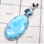 Larimar A - LDS984-925 Sterling Silver with Huge Cab Larimar Handmade Chunky