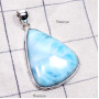Larimar A - LDS983-Huge Larimar Genuine Gemstone Made in 925 Silver Chunky P