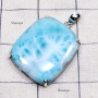 Larimar A - LDS982-Sterling 925 Silver Prong Setting with Huge Larimar Chunk