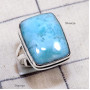 Larimar A - LDS980-925 Sterling Silver with Cab Larimar Handmade Plain Setti