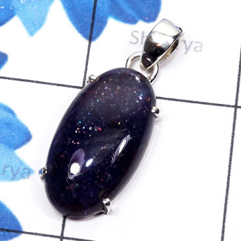 Iolite Cab O - SPS951-Genuine Cut n Cab Gemstone 925 Sterling Silver Prong Sett