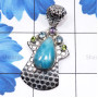 Larimar A - LDS976-Larimar with Semiprecious Cut Gemstone 925 Sterling Silve
