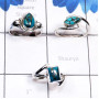 3 Pcs Blue Copper Turquoise G - RBS972-Blue Copper Turquoise 925 Silver Manufacturer 3 Pcs Whole