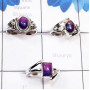 3 Pcs Purple Turquoise E - RBS971-Semiprecious Cab Purple Turquoise 925 Sterling Silver Han
