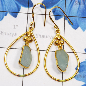 Aquamarine Rough D - SGE948-Semiprecious Cut n Cab Gemstone 925 Silver Gold Plated Ve Aquamarine Rough D - SGE948-Semiprecious Cut n Cab Gemstone 925 Silver Gold Plated Ve
