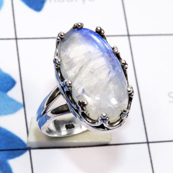 Rainbow Cab F - SDR781-Genuine Cut n Cab Gemstone Made in 925 Silver Handmade Wh
