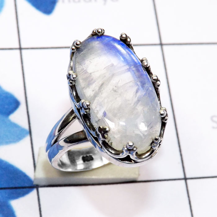 Rainbow Cab F - SDR781-Genuine Cut n Cab Gemstone Made in 925 Silver Handmade Wh