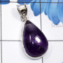 Chevron Amethyst D - ISP836-Plain 925 Silver Semiprecious Gemstone Handmade Pendant