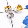 Citrine Cut O - SSE966-4mm Triangle Faceted Gemstone 925 Silver Stud Earring