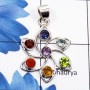 Chakra Stone A - CHP988-Seven Stone Chakra Pendant with 925 Sterling Silver