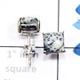 Dendritic Agate F - SSE952-7mm Square 925 Sterling Silver Handmade Wholesale Stud Ea
