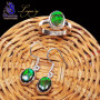 2 Pcs Ammolite Set B - ALG979-Ammolite Gemstone 925 Sterling Silver Earring with Ring,