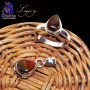 2 Pcs Ammolite Set G - ALG979-Ammolite Gemstone 925 Sterling Silver Earring with Ring,