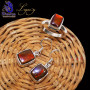 2 Pcs Ammolite Set O - ALG979-Ammolite Gemstone 925 Sterling Silver Earring with Ring,