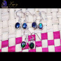 3 Pair Ammolite B - ALG976-Ammolite Gemstone 925 Sterling Silver 3 Pair Earring Whol
