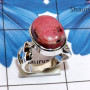 Rhodonite Cab B - SCR893-12x16 Oval 925 Sterling Silver Casting Ring with Kynite,
