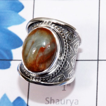Cats Eye F - RSS989-Genuine Gemstone Made in Oxidized 925 Sterling Silver Han