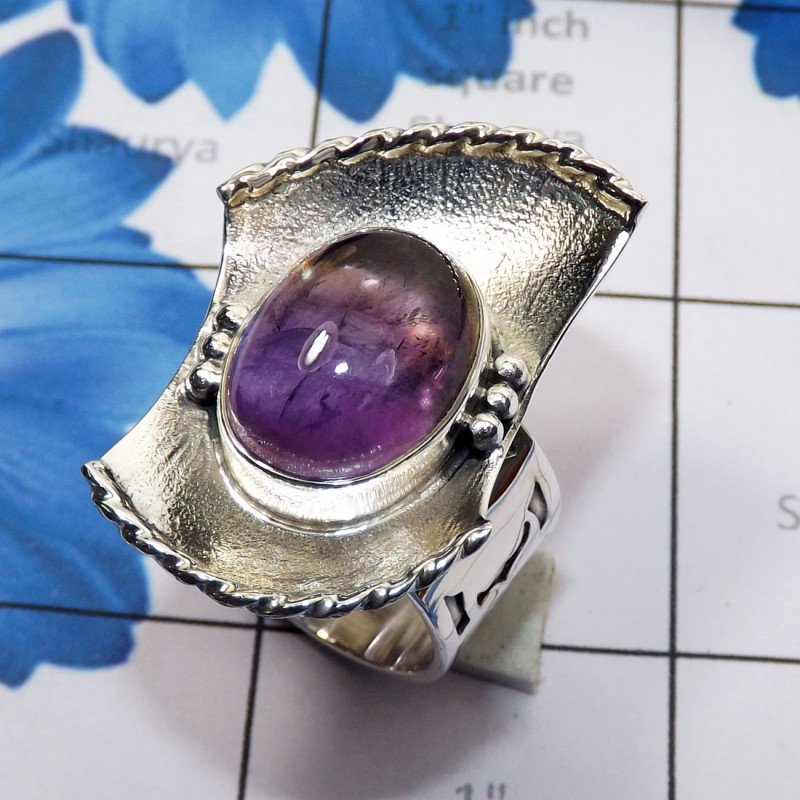 Ametrine Amethyst B - RSS979-Cabochon Multi Gemstone 925 Sterling Silver Handmade Whol