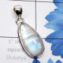 Rainbow moonstone cab E - ISP825-Cabochon Rainbow Moonstone Made in 925 Sterling Silver Ha