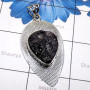 Amethist Druzy A - SSP902-Melabite Druzy In Hammered Pendant With 925 sterling silv