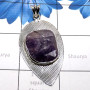 Amethist Druzy B - SSP902-Melabite Druzy In Hammered Pendant With 925 sterling silv