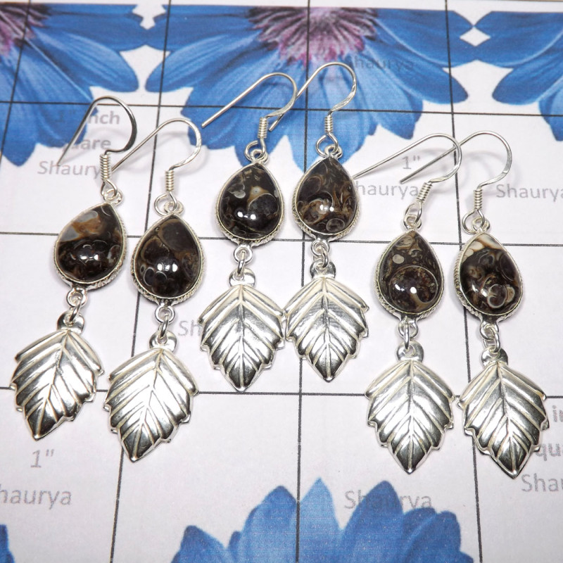 3 Pair Set Turtella Jasper Earring D - SBP933-Turtella Jasper Earring Pendant In 925 Sterling Silver Wh 3 Pair Set Turtella Jasper Earring D - SBP933-Turtella Jasper Earring Pendant In 925 Sterling Silver Wh