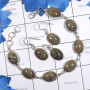 3 Pcs Mashroom Pyrite Set O - SBP908-Mashroom Pyrite Earring Pendant Bracelet Bejal Set 925 St