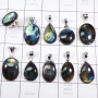 10 Pcs Labradorite Cab B - DOM998-Natural Fire Labradorite 100 Gram Combo Lot 925 Sterling