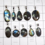 10 Pcs Labradorite Cab F - DOM998-Natural Fire Labradorite 100 Gram Combo Lot 925 Sterling