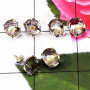 3 Pair Amethyst Cut Gems Stone O - SSE922 - Amazing Multi Designed 3 Pairs of Beautiful Amethyst Cu