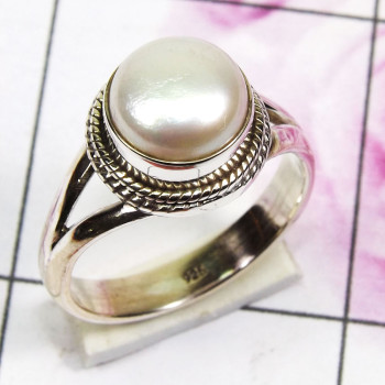 Pearl C - SDR748 - Attractive Designer Ring Factory Made 925 Sterling Silv Pearl C - SDR748 - Attractive Designer Ring Factory Made 925 Sterling Silv