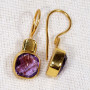 Amethyst Cut G - BGE997-9to12mm Cushion Sterling Silver 18 crt Gold Plated Checke