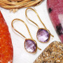 Amethyst Cut O - BGE992-10MM Cushion Beautiful Earrings 925 Sterling Silver 18 Cr