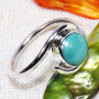 Green Turquoise C - BDR995-7x7MM Round Geniune Gemstones Indian Factory Made Rings W