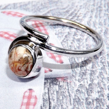 Rosetta Jasper C - BDR983-7x7mm Round Shape Natural Gemstones Rings of 925 Sterling Rosetta Jasper C - BDR983-7x7mm Round Shape Natural Gemstones Rings of 925 Sterling