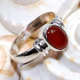 Carnelian H - BDR966-Wonderful 7x5mm Oval 925 Sterling Silver Rings With Natur