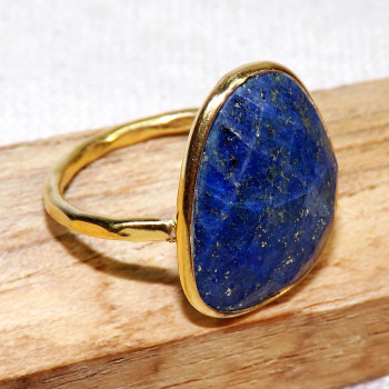 Lapis O - BGR970-18crt Gold Plated 925 Sterling Silver Rings With Natural 