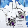 Amethyst cut & Etc O - FLE990-925 Exclusive Sterling Silver Filigree Earrings of Beauti