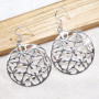 Plain Silver Earring A - PCJ993-New Round Flower Designed Earrings With 925 Sterling Silv