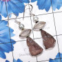 Pearl & Rose Quartz B - XSE973-Geniune Rose Quartz Rough Gemstone Earrings With 925 Ster