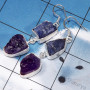 Amethyst, Tanzanite Rough E - RGE978-Tanzanite & Apatite Rough Stone Matte Finish 925 Silver E