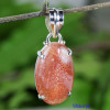 SUN STONE O - SST997-HANDMADE BEAUTIFUL SUN STONE PENDANTS WITH 925 STERLING S