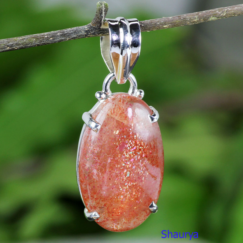 SUN STONE O - SST997-HANDMADE BEAUTIFUL SUN STONE PENDANTS WITH 925 STERLING S SUN STONE O - SST997-HANDMADE BEAUTIFUL SUN STONE PENDANTS WITH 925 STERLING S
