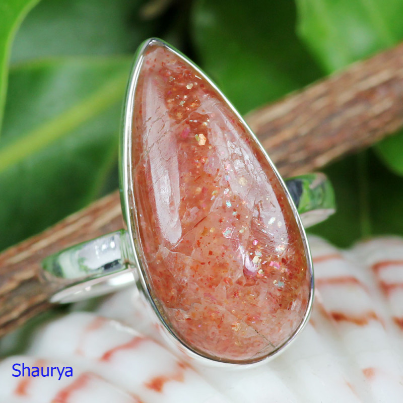 SUN STONE D - SST996- WONDERFUL DESIGNER SUN STONE RINGS WITH 925 STERLING SIL