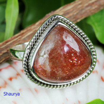 SUN STONE F - SST996- WONDERFUL DESIGNER SUN STONE RINGS WITH 925 STERLING SIL