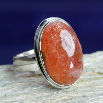 SUN STONE F - SST989- NATURAL SUN STONE WONDERFUL DESIGNER RINGS MADE IN 925 S