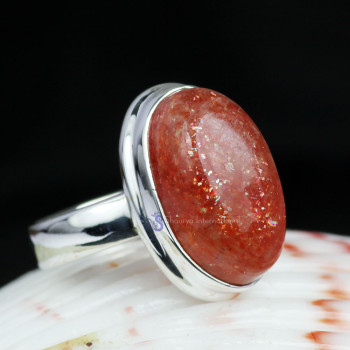 SUN STONE G - SST989- NATURAL SUN STONE WONDERFUL DESIGNER RINGS MADE IN 925 S