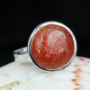 SUN STONE O - SST989- NATURAL SUN STONE WONDERFUL DESIGNER RINGS MADE IN 925 S