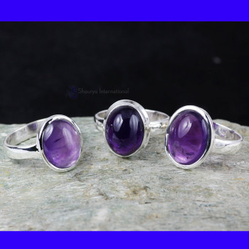 AMETHYST CAB F - SVP838- 925 STERLING SILVER AMETHYST CAB GEMSTONE TRENDY 3PCS RI AMETHYST CAB F - SVP838- 925 STERLING SILVER AMETHYST CAB GEMSTONE TRENDY 3PCS RI